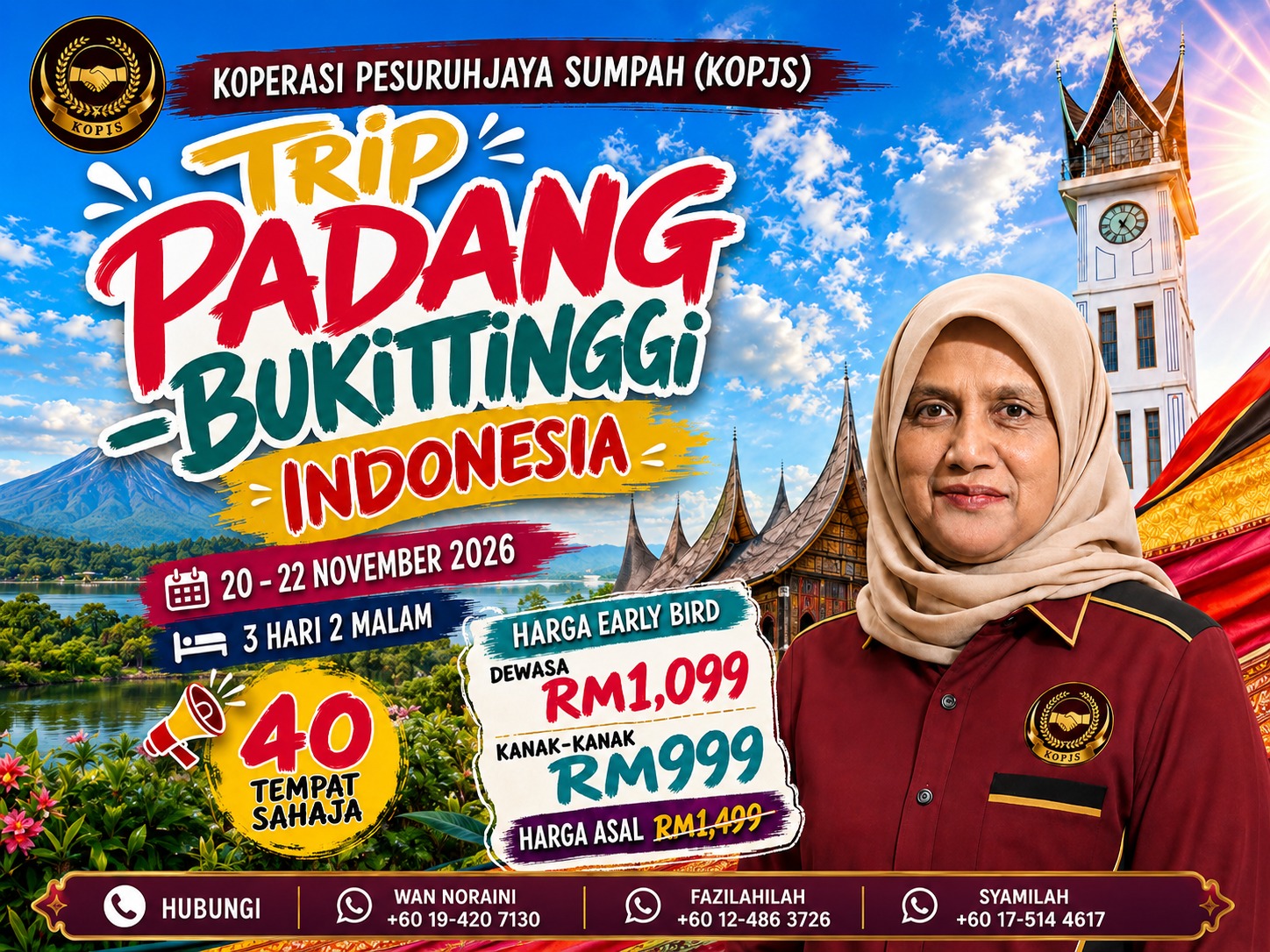 Trip Padang Bukittinggi Indonesia 2026 bersama KOPJS