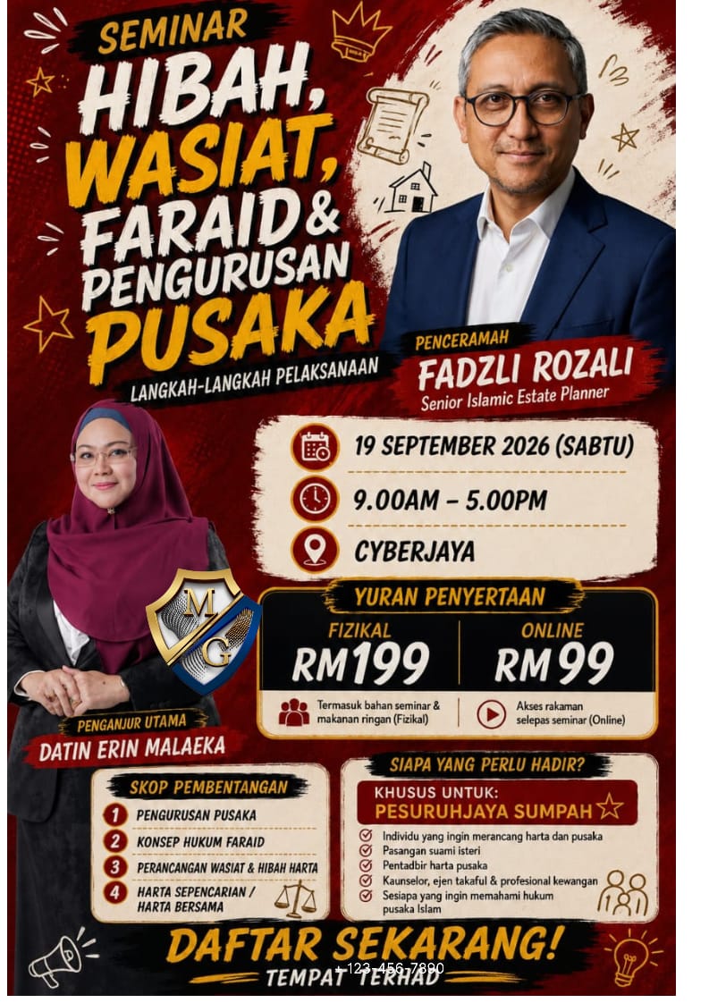 Seminar Hibah, Wasiat, Faraid & Pengurusan Pusaka